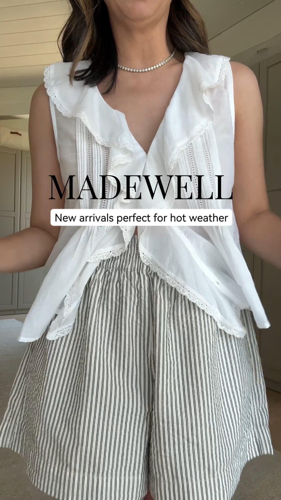 New arrivals from @Madewell that are perfect for hot weather. #madewell #madewellpartner #ad

Pull-on shorts medium
Sleeveless top xs - could do the small
Cropped lace top small
Eyelet tank small

#LTKPetite