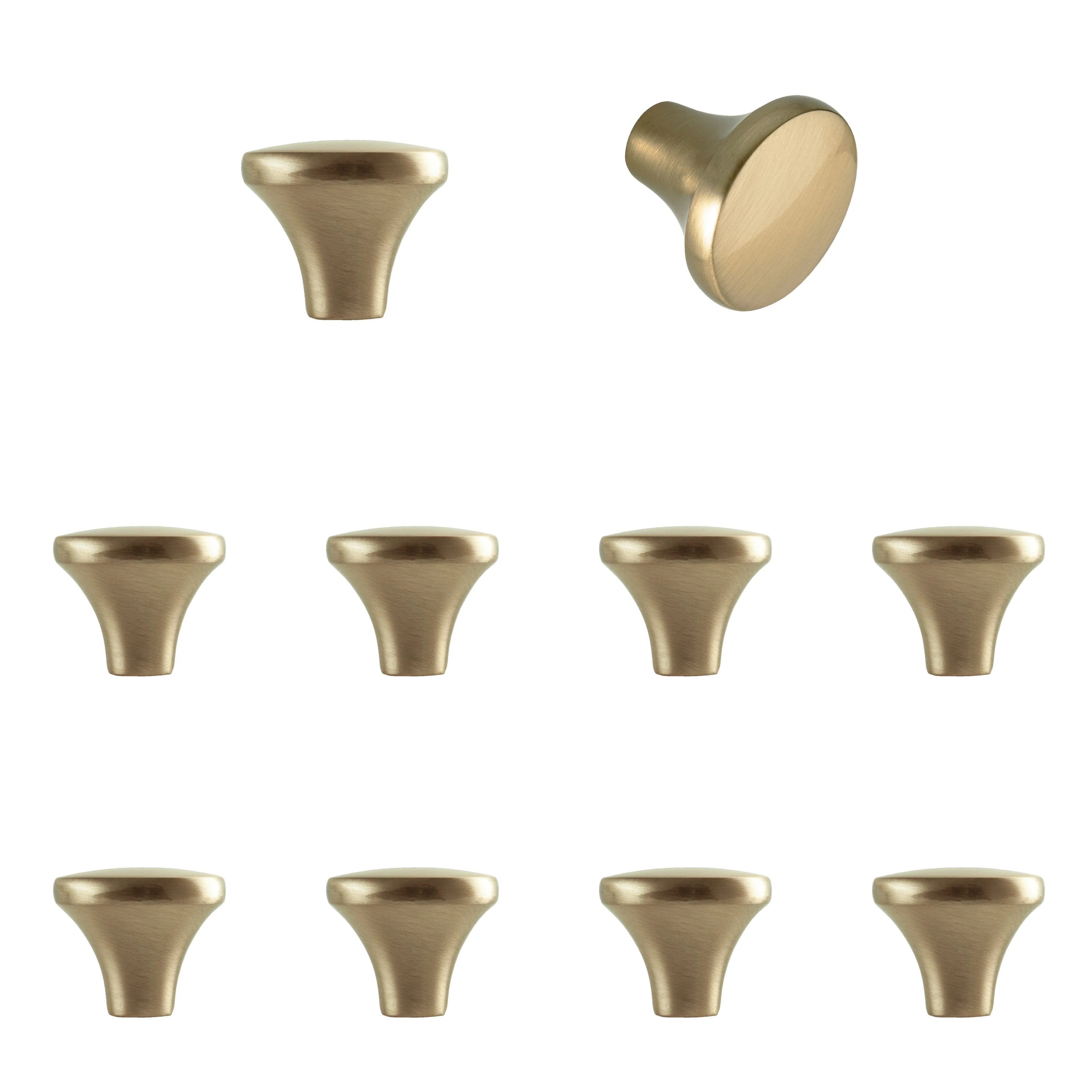 Lancaster 1-1/8" Satin Brass Round Knob Multipack (Set of 10) | Wayfair North America