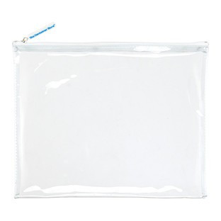 Large White Zippered Clear Pouch | The Container Store