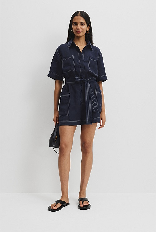 Organically Grown Linen Playsuit | Country Road