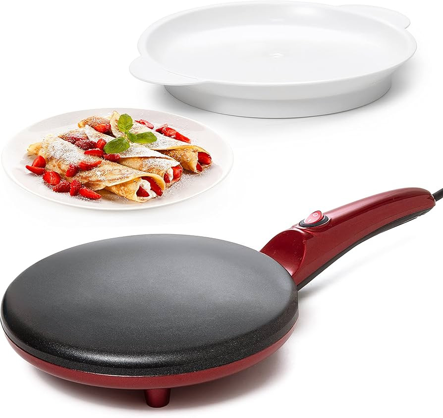 Moss & Stone Electric Crepe Maker, Pan APO Portable Crepe Maker & Hot Plate Cooktop ON/OFF Switch... | Amazon (US)