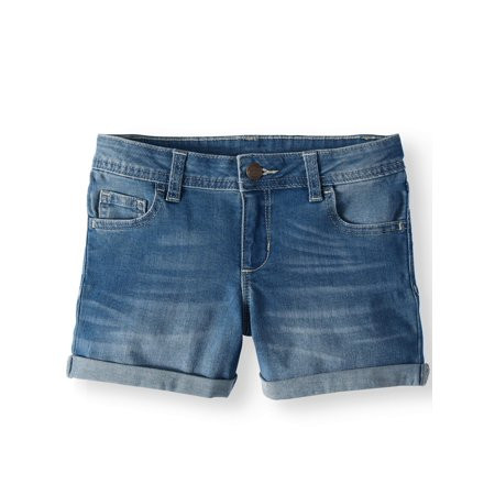Wonder Nation Denim Rolled Cuff Short (Little Girls, Big Girls & Big Girls Plus) | Walmart (US)