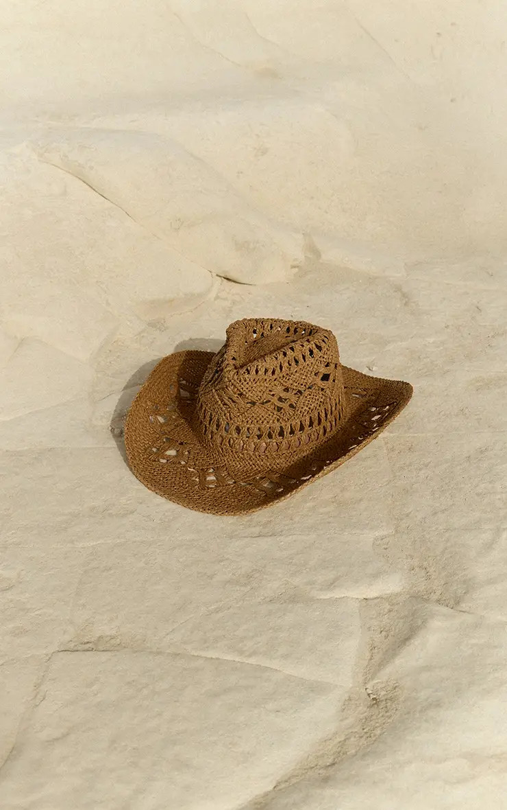 Natural Raffia Cowboy Hat | PrettyLittleThing | PrettyLittleThing UK