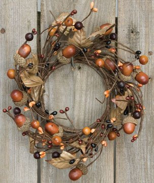 Fall Acorn Candle Ring | 4 inch Center | Country Mix Twig Berries Wreath | Amazon (US)