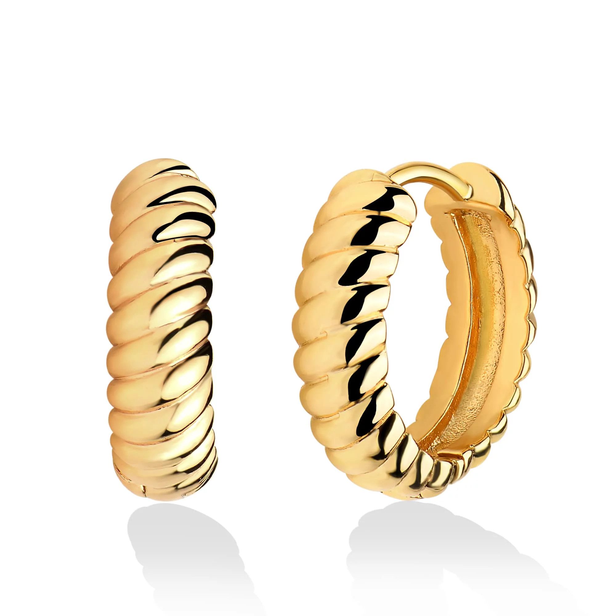 Valloey Rover 14K Plated Gold Dainty Cubic Zirconia Huggie Hoop Earrings Jewelry Gifts for Women ... | Walmart (US)