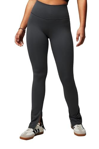 Fabletics Define PowerHold® Split Hem Flare Pant, Moisture-Wicking, 4-Way Stretch, S, Onyx | Amazon (US)