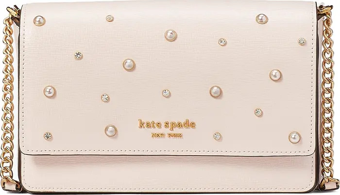 studded saffiano leather wallet on a chain | Nordstrom