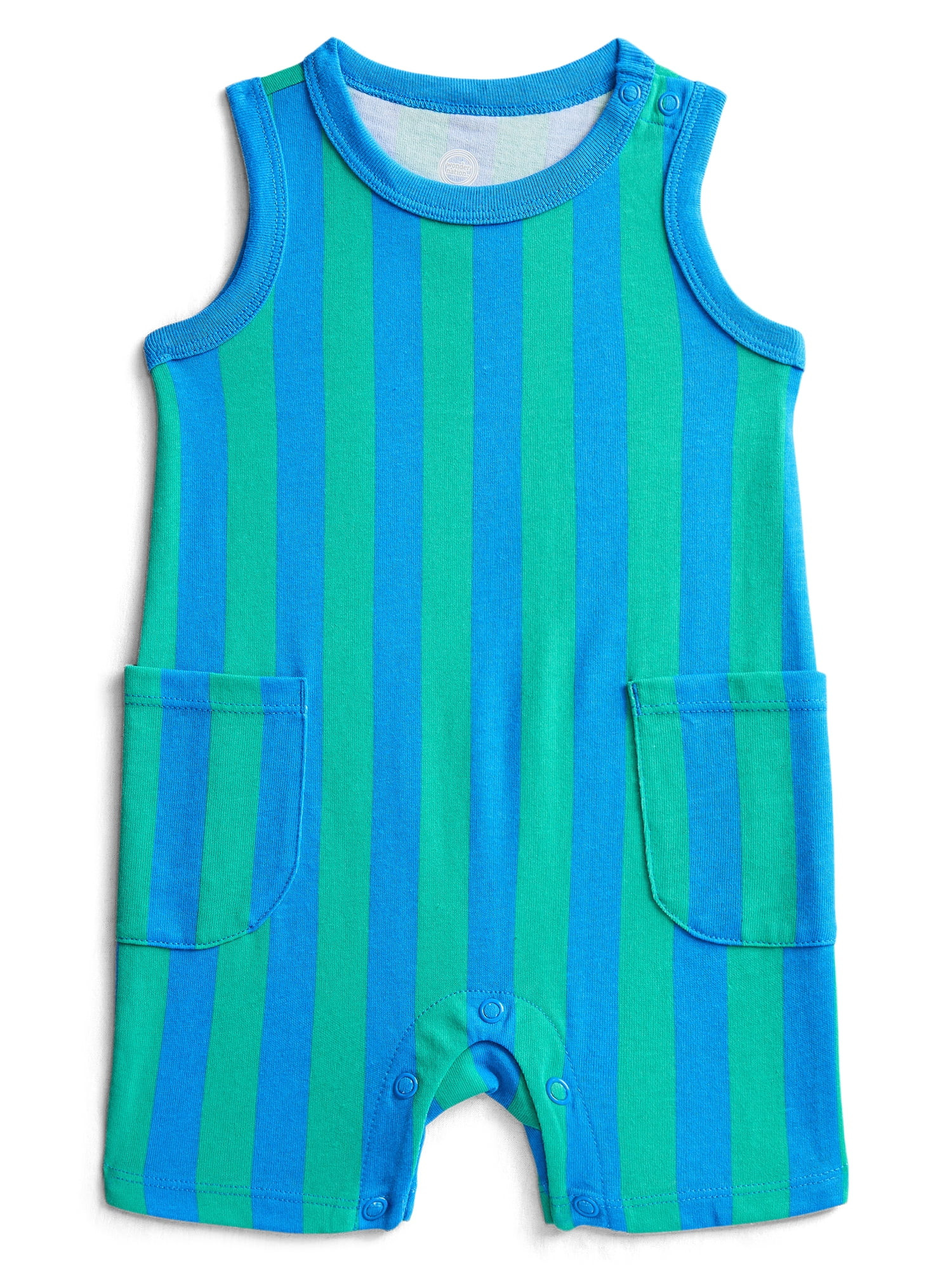 Wonder Nation Baby Boys' Striped Tank Romper, Sizes 0M-24M - Walmart.com | Walmart (US)