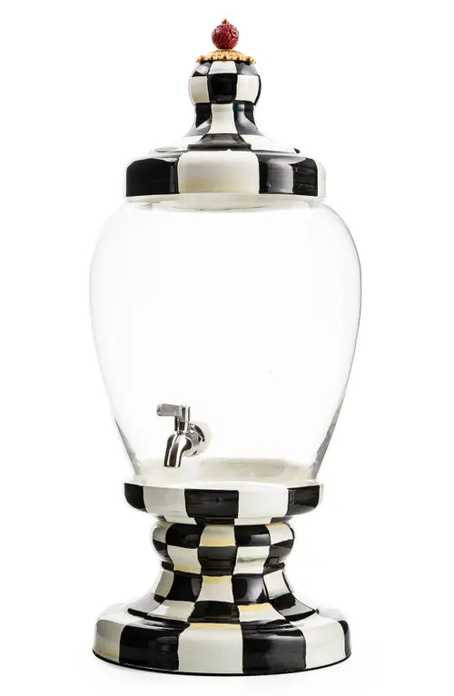 MACKENZIE CHILDS Courtly Check Enamel Beverage Hostess in Black/white at Nordstrom | Nordstrom