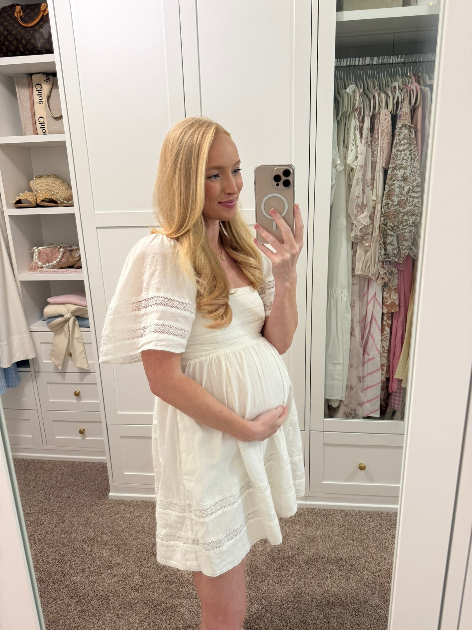 Today’s bump friendly OOTD! This white dress is from Abercrombie and I think it might be sold out but I will link other options. Summer dresses // bump friendly dresses // white dresses // casual dresses 

#LTKSummerEdit #LTKSeasonal #LTKBump