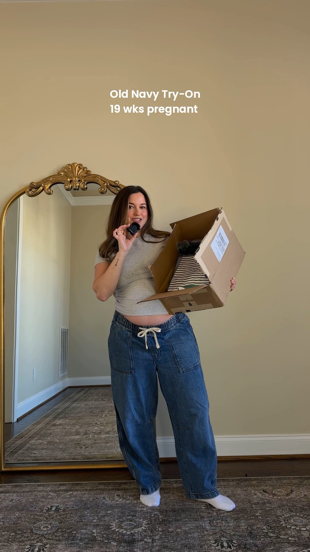 Old navy try-on haul, 19 weeks pregnant! 
Tshirt- large, would size up for more oversized fit
Denim Jacket - large
Stripe button up - large
Jeans are gap, wearing a large 


#LTKMidsize #LTKBump #LTKSaleAlert