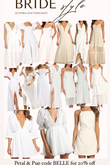 Bridal shower dress - bride dress - white dress - wedding outfit 

#LTKstyletip #LTKSeasonal #LTKwedding