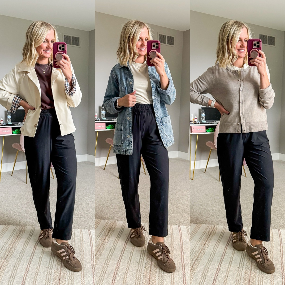 Fall Capsule 2026 🍂 Three ways I'm styling my black wide-leg pants! This is look 7 of 10 with this piece — my 20-piece capsule mixes and matches into 120 outfits. Which one is your favorite?! Shop the pieces on my LTK! 🤎 

 #fallcapsulewardrobe #capsulewardrobe #falloutfits #fallfashion #petitestyle #affordablefashion #ltkstyle #ltkfall