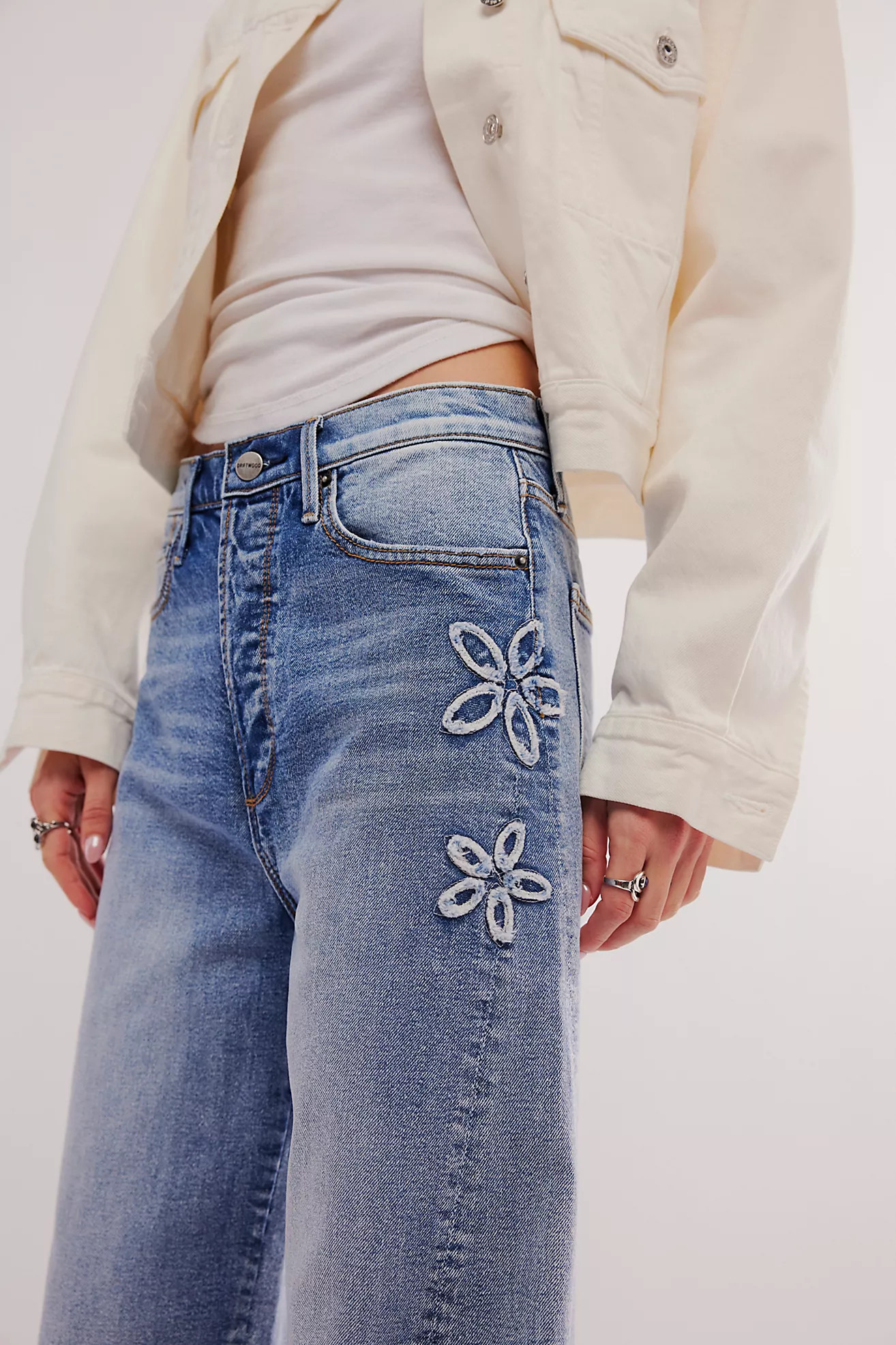 Driftwood Parker Embroidered Jeans | Free People (Global - UK&FR Excluded)