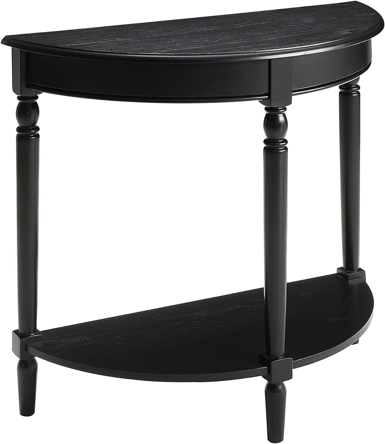 Convenience Concepts French Country Half-Round Entryway Table with Shelf, Black | Amazon (US)