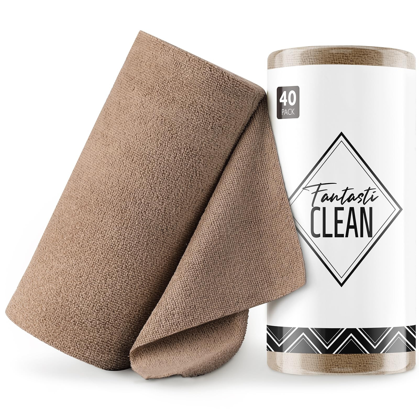 Fantasticlean Microfiber Cleaning Cloth Roll -40 Pack, Tear Away Microfiber Towels, 12" x 12", Re... | Amazon (US)