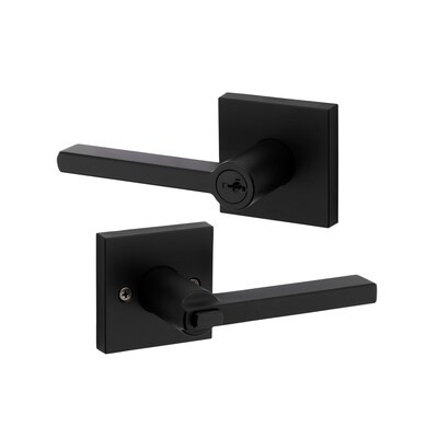 Kwikset  Signatures Halifax Matte Black Smartkey Universal Keyed Entry | Lowe's