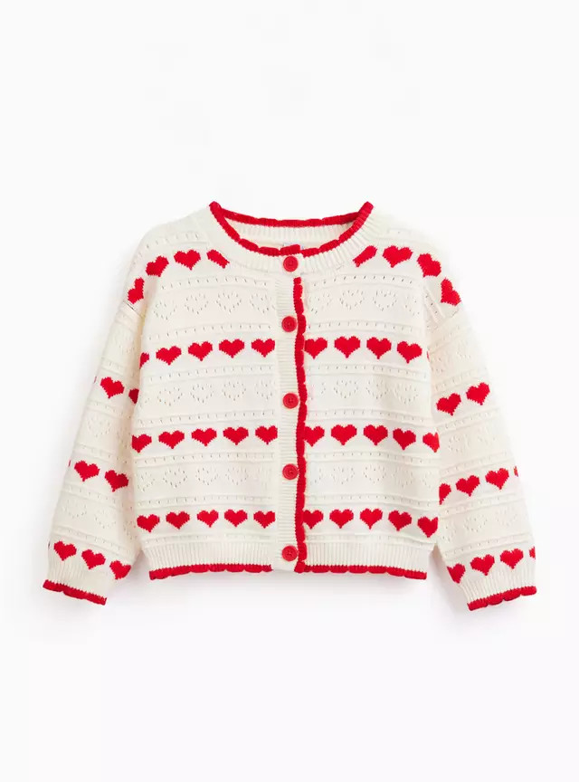 Mini Me Valentine's Heart Print Cardigan 2-3 years | Tu Clothing