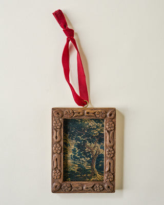Hand-Carved Wood Photo Frame Ornament | Magnolia