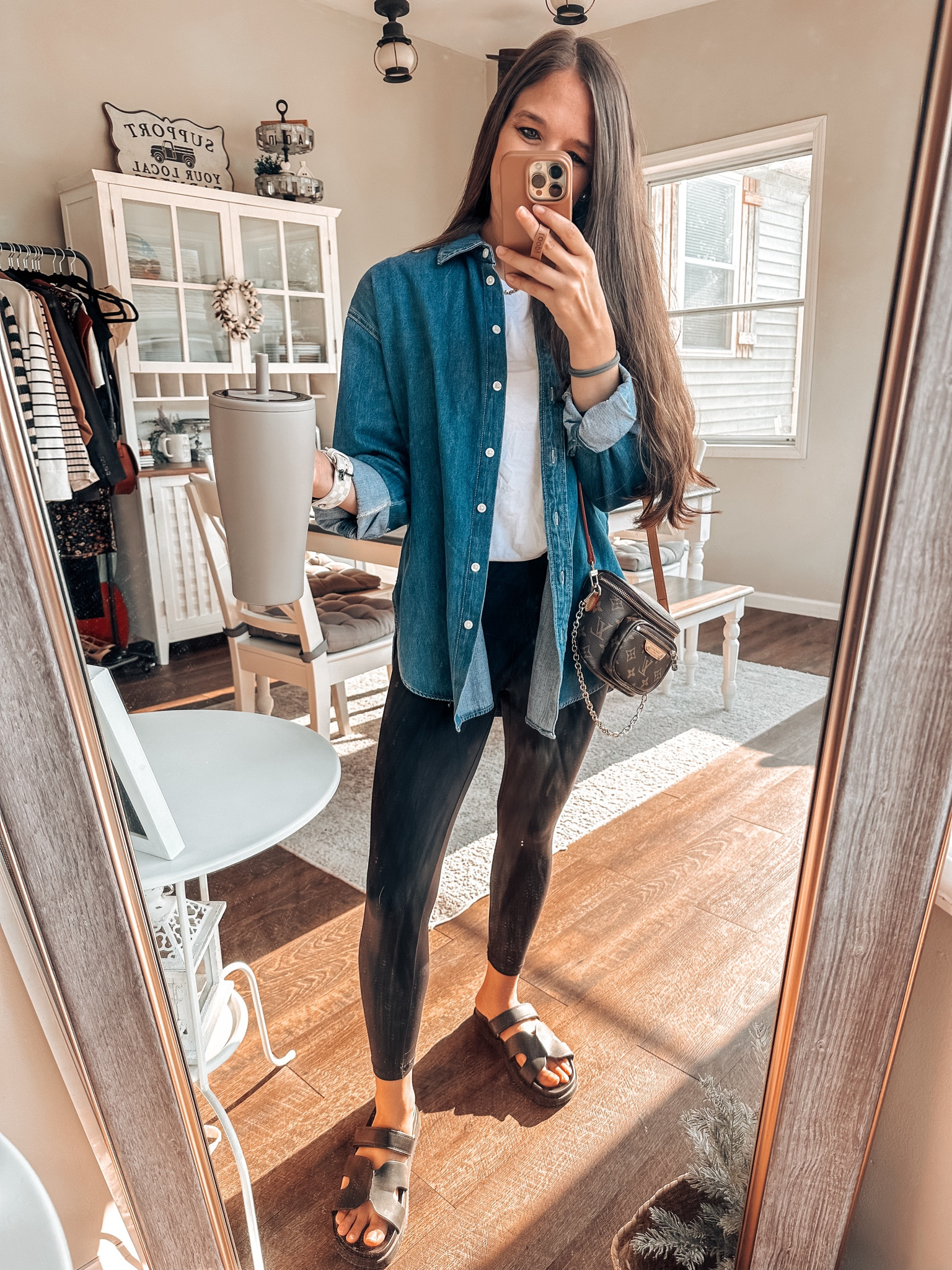 Here’s to 26!!! It’s my birthday! 
Denim top XS 
White tee small 
Leggings small short 
Shoes tts 

#LTKStyleTip #LTKFindsUnder100 #LTKFindsUnder50