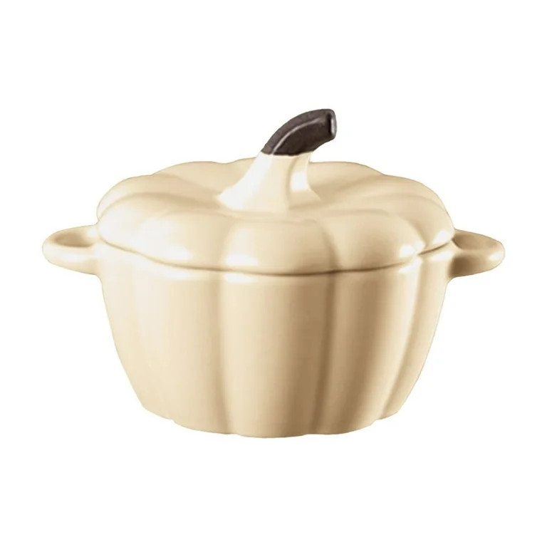 Elainilye Ceramic Pumpkin Bowl, Baking Dish, Steaming Soup Pot, Dutch Oven Style, With Lid, Handl... | Walmart (US)