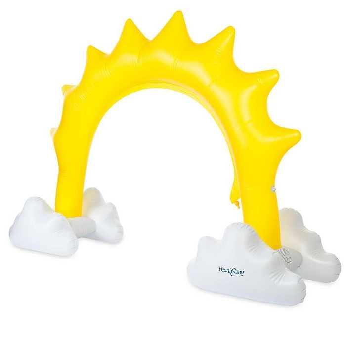 HearthSong Inflatable Sunshine Sprinkler for Kids, with Pockets to Hold Water or Sand for Stabili... | Target
