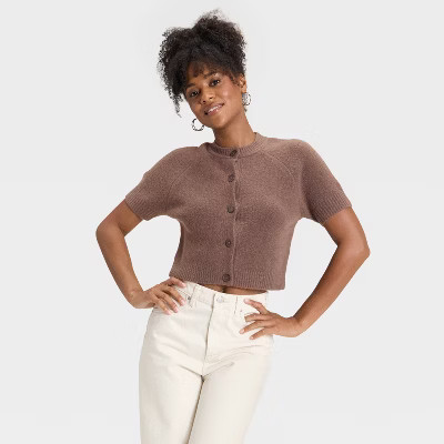 Women's Short Sleeve Cozy Knit Button-Down Cardigan - Universal Thread™ | Target