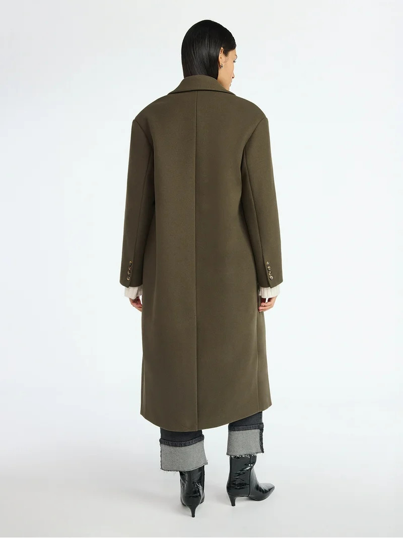 Scoop Women's and Women's Plus Oversized Faux Wool Coat, Heavyweight, Sizes XS-4X | Walmart (US)