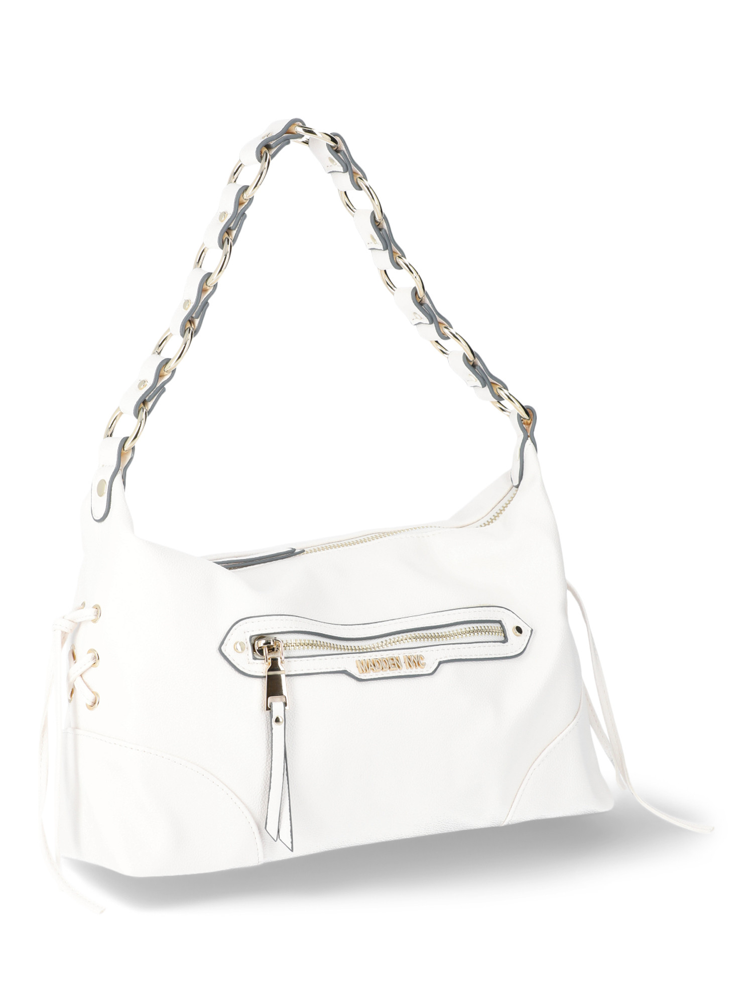 Madden NYC Women's Grommet Shoulder Handbag, Ivory | Walmart (US)