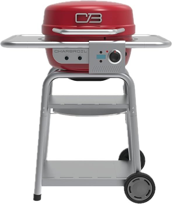 Charbroil 3-in-1 Dual Fuel Outdoor Bistro Pro Electric Grill & Griddle + Charcoal Mode BBQ, Red -... | Amazon (US)
