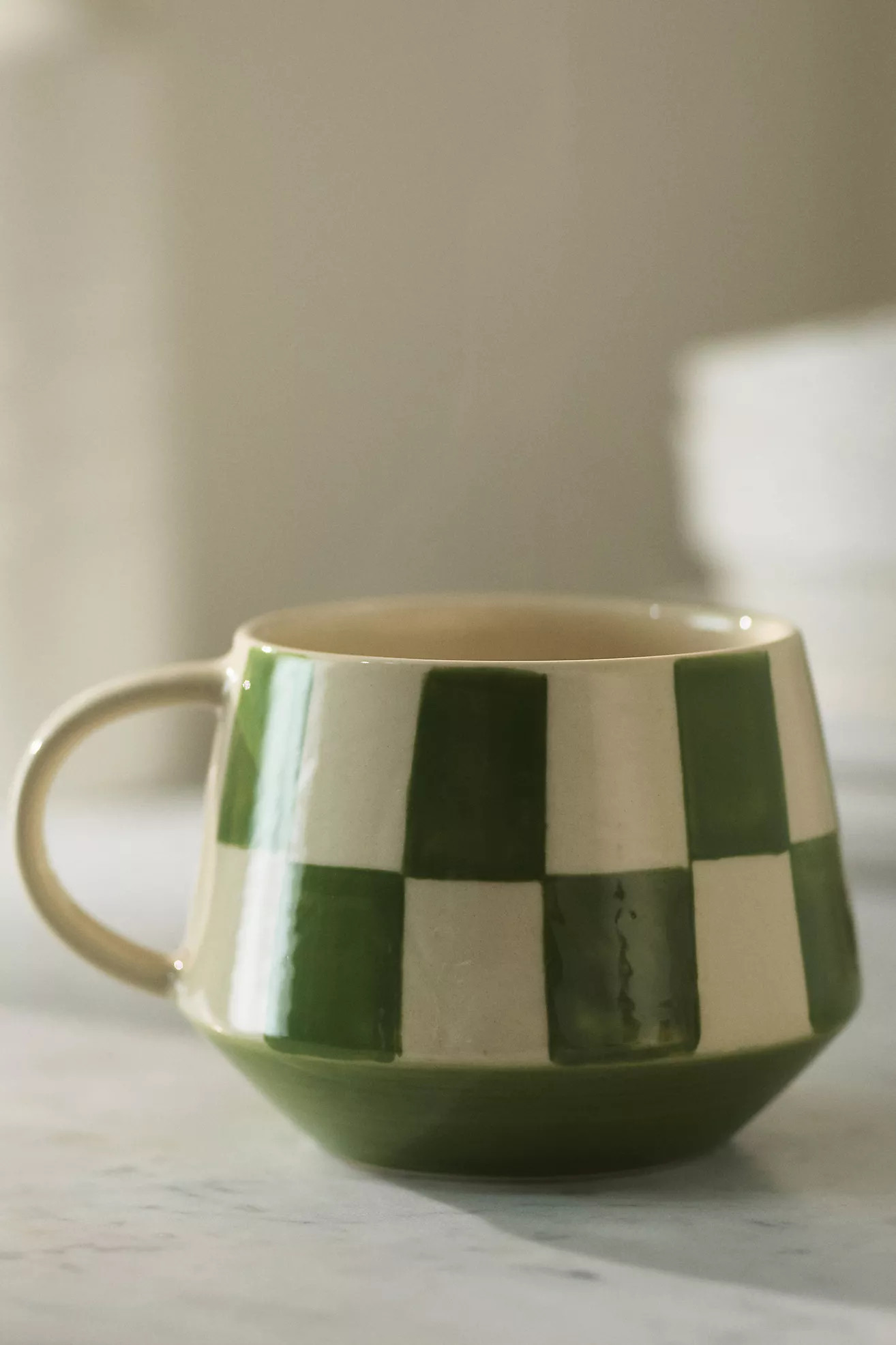 Checkered Stoneware Mug | Anthropologie (US)