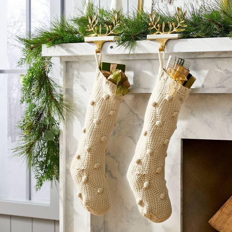Bobble Knit Holiday Stocking Cream - Threshold™ designed with Studio McGee | Target