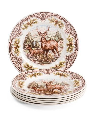 Made In England 6pk Homelands Stag Dinner Plates | TJ Maxx