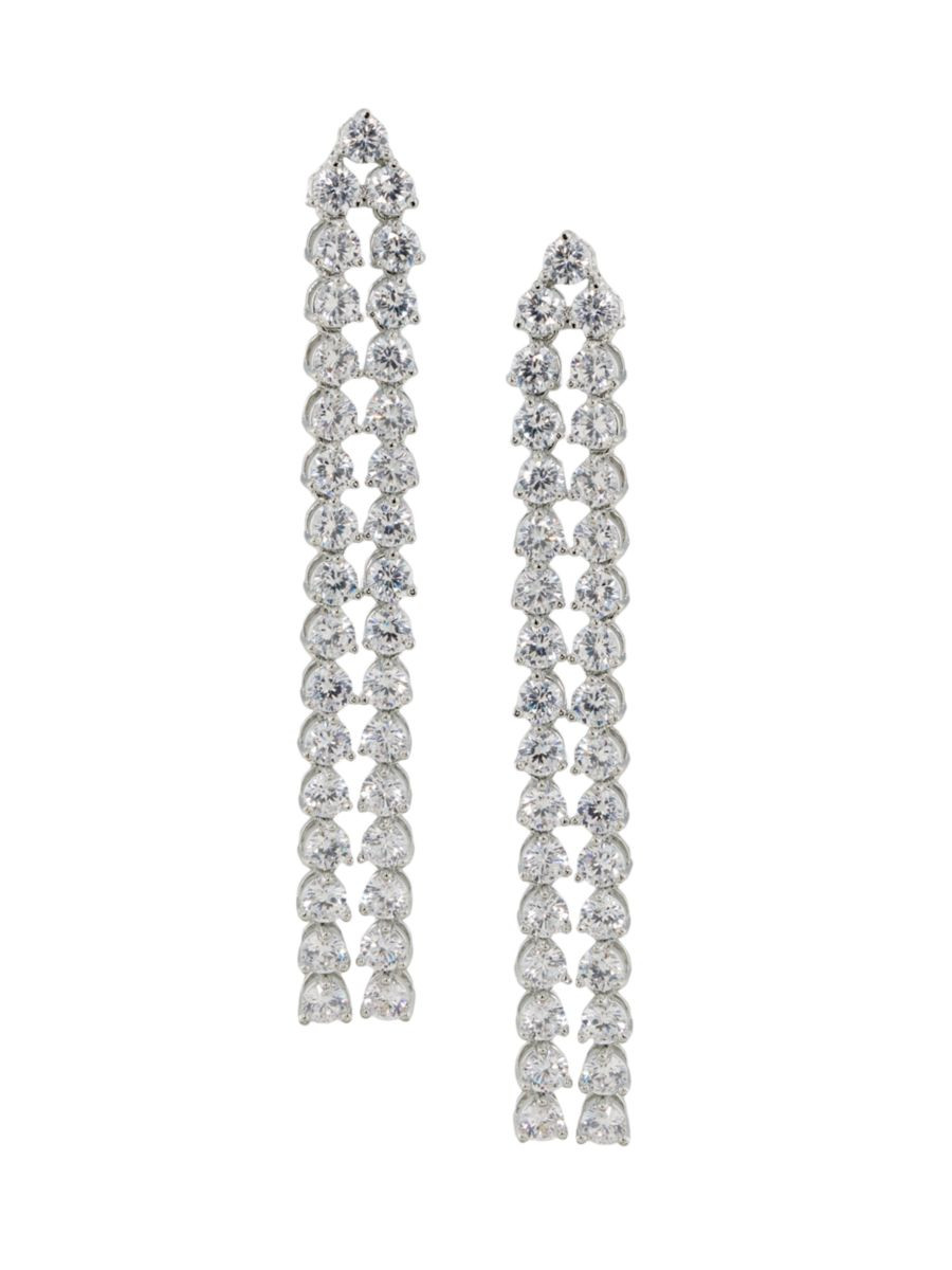 Sophie Sterling Silver & Cubic Zirconia Drop Earrings | Saks Fifth Avenue