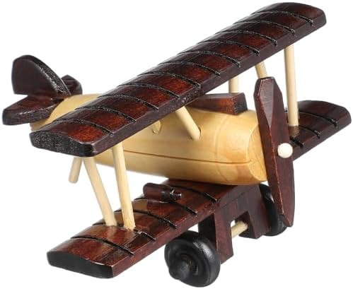 DECHOUS Wooden Vintage Airplane: Small Wooden Airplane Decor Model Plane Nursery Ornament - 6x5.5... | Amazon (US)