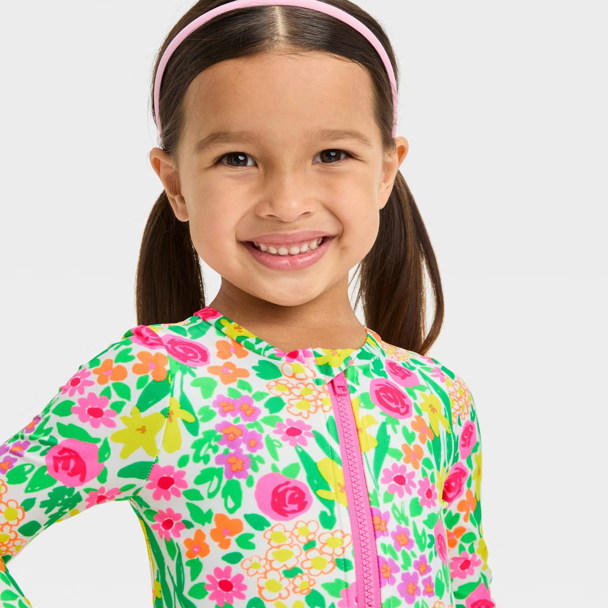 Toddler Girls' Long Sleeve Rash Guard One Piece Swimsuit - Cat & Jack™ | Target