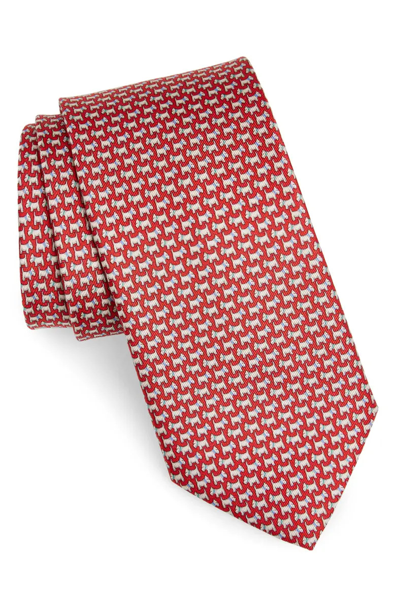 Salvatore Ferragamo Dog Print Silk Tie | Nordstrom | Nordstrom