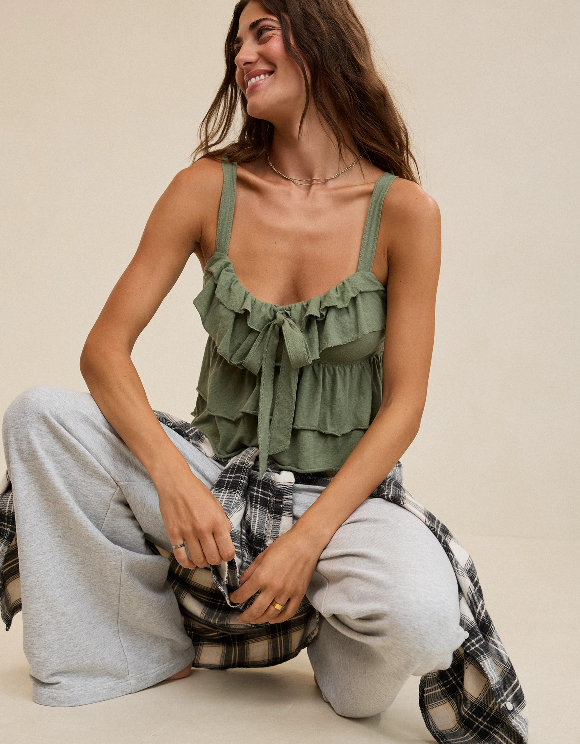 Long Weekend Sale New Aerie Ruffle Tank Top | American Eagle Outfitters (US & CA)
