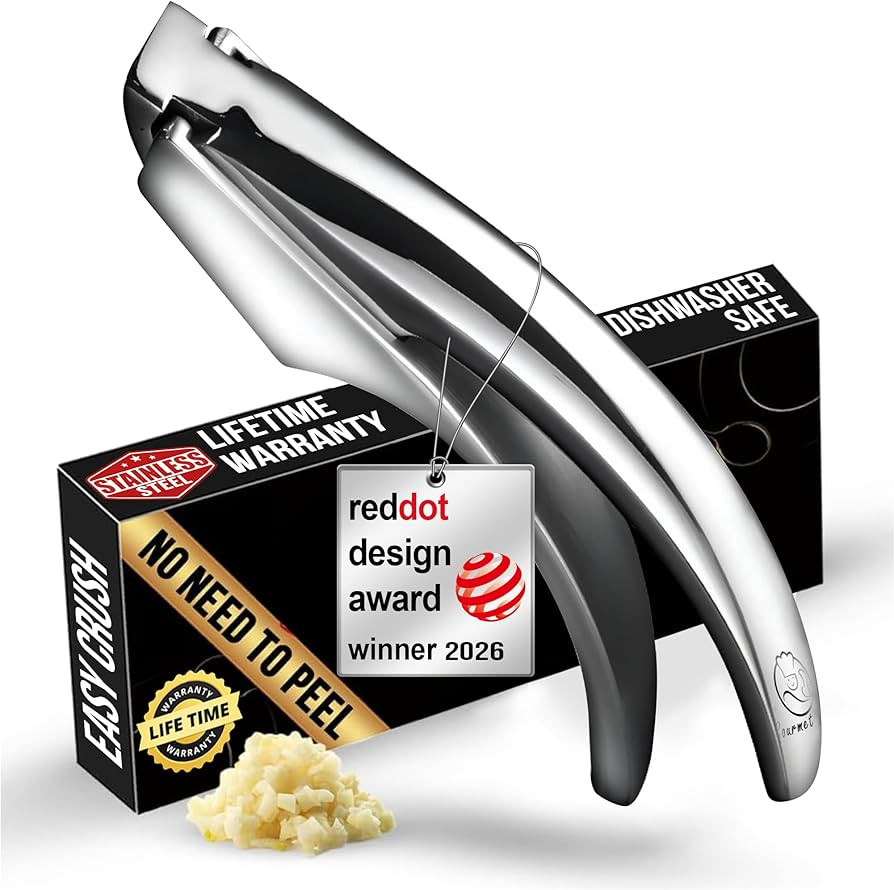 No Peeling Required Garlic Press Stainless Steel with Detachable Handle for Fine Mincing-Premium ... | Amazon (UK)