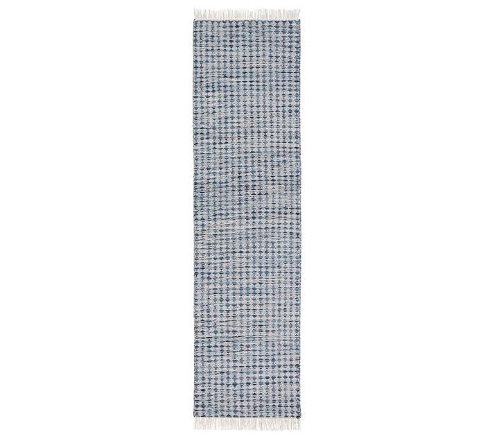Oden Eco-Friendly Indoor/Outdoor Rug, Blue, 2.5 x 9' | Pottery Barn (US)