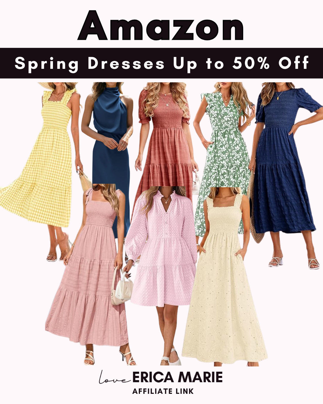 Up to 50% off spring dresses is such a great deal. Perfect for brunch, Easter, or everyday wear. 

 #LTKSpringSale #LTKootd #LTKMidsize