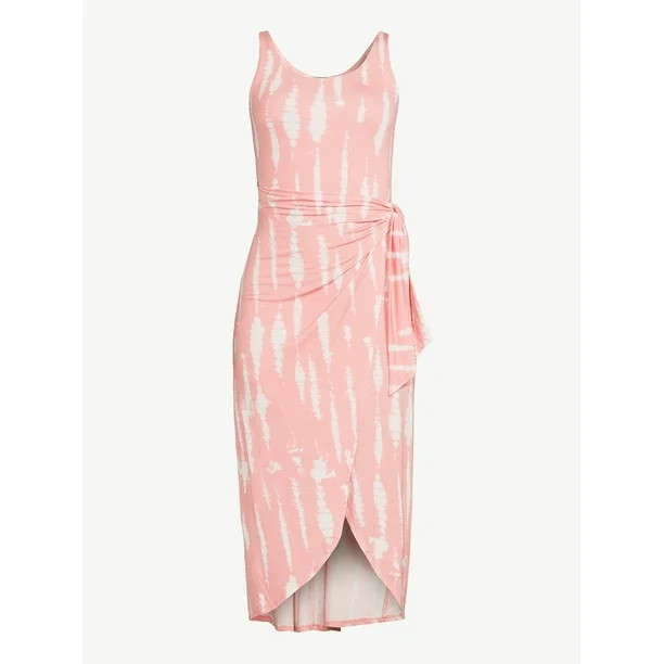 Scoop Women's Printed Sleeveless Midi Wrap Dress | Walmart (US)