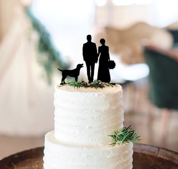 Customized Dog Wedding Cake Topper Couple Silhouette Custom | Etsy | Etsy (US)