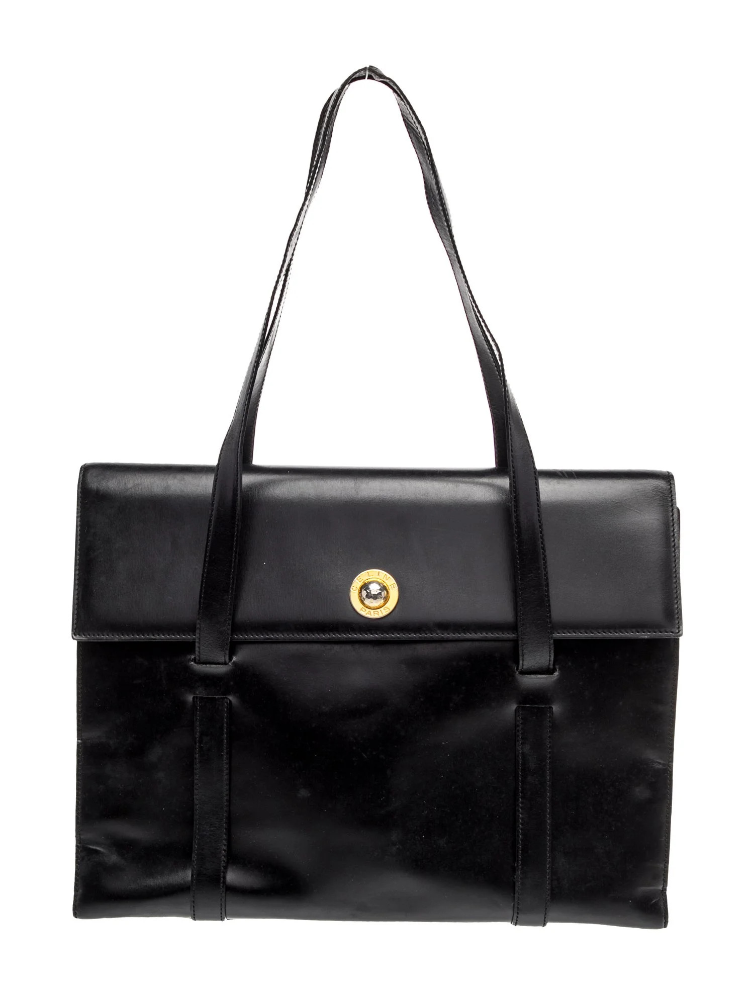 Celine Leather Shoulder Bag Vintage - Black Shoulder Bags, Handbags - CEL396606 | The RealReal | The RealReal