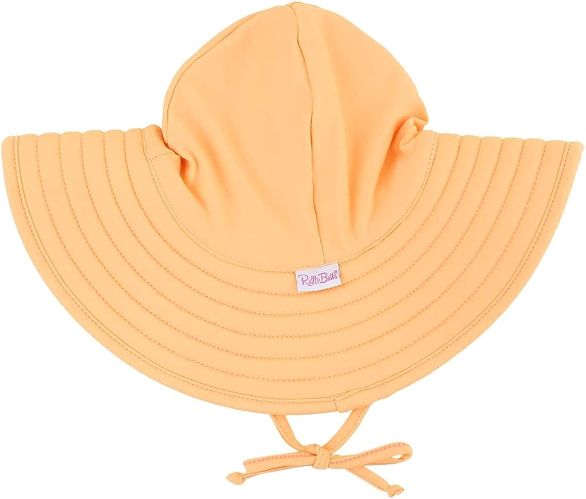 RuffleButts® Baby/Toddler Girls UPF 50+ Sun Protective Wide Brim Swimwear Sun Hat | Amazon (US)