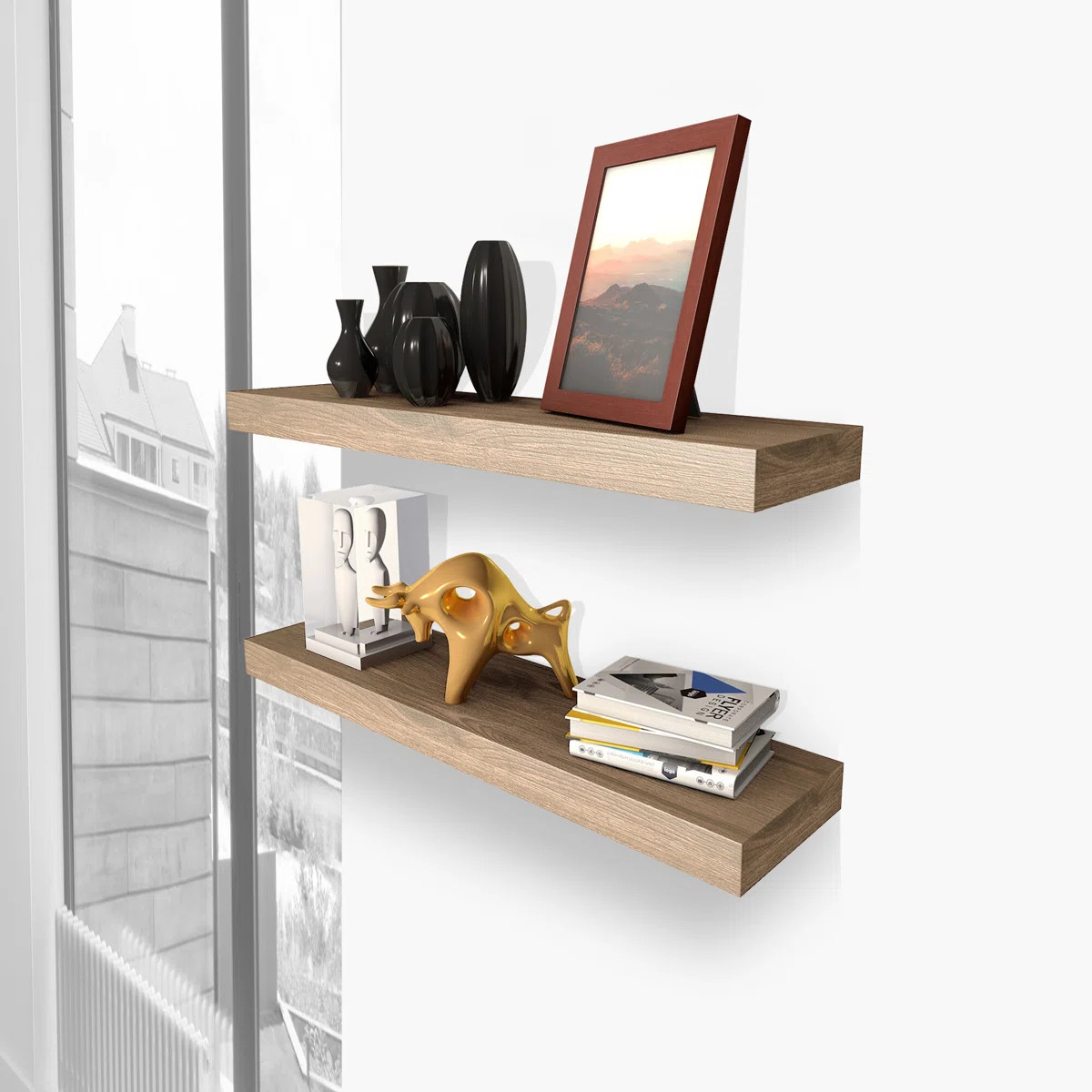 Solid Wood Floating Shelf (Set of 2) | Wayfair North America
