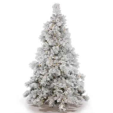 Flocked Alberta Artificial Christmas Tree with Mini Lights | Wayfair North America