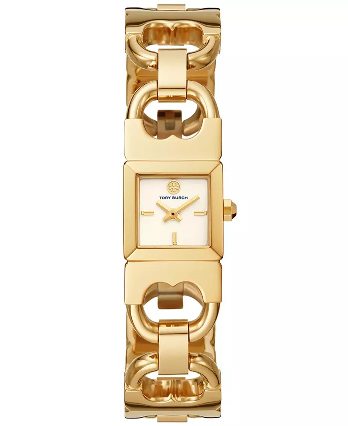 Women's Double T-Link Gold-Tone Stainless Steel Bracelet Watch 22mm | Macy's