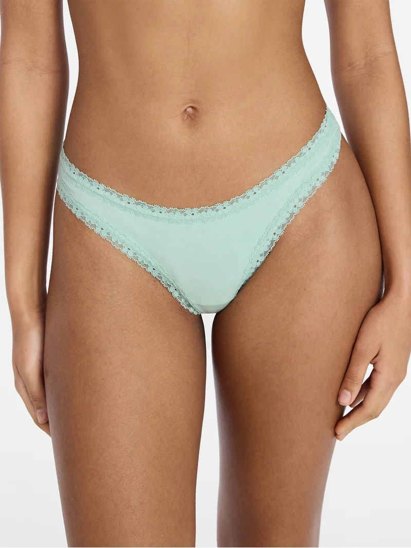 No Boundaries Women's Thong Panty Cotton Lace, 1-pack, Sizes XS-XXXL - Walmart.com | Walmart (US)