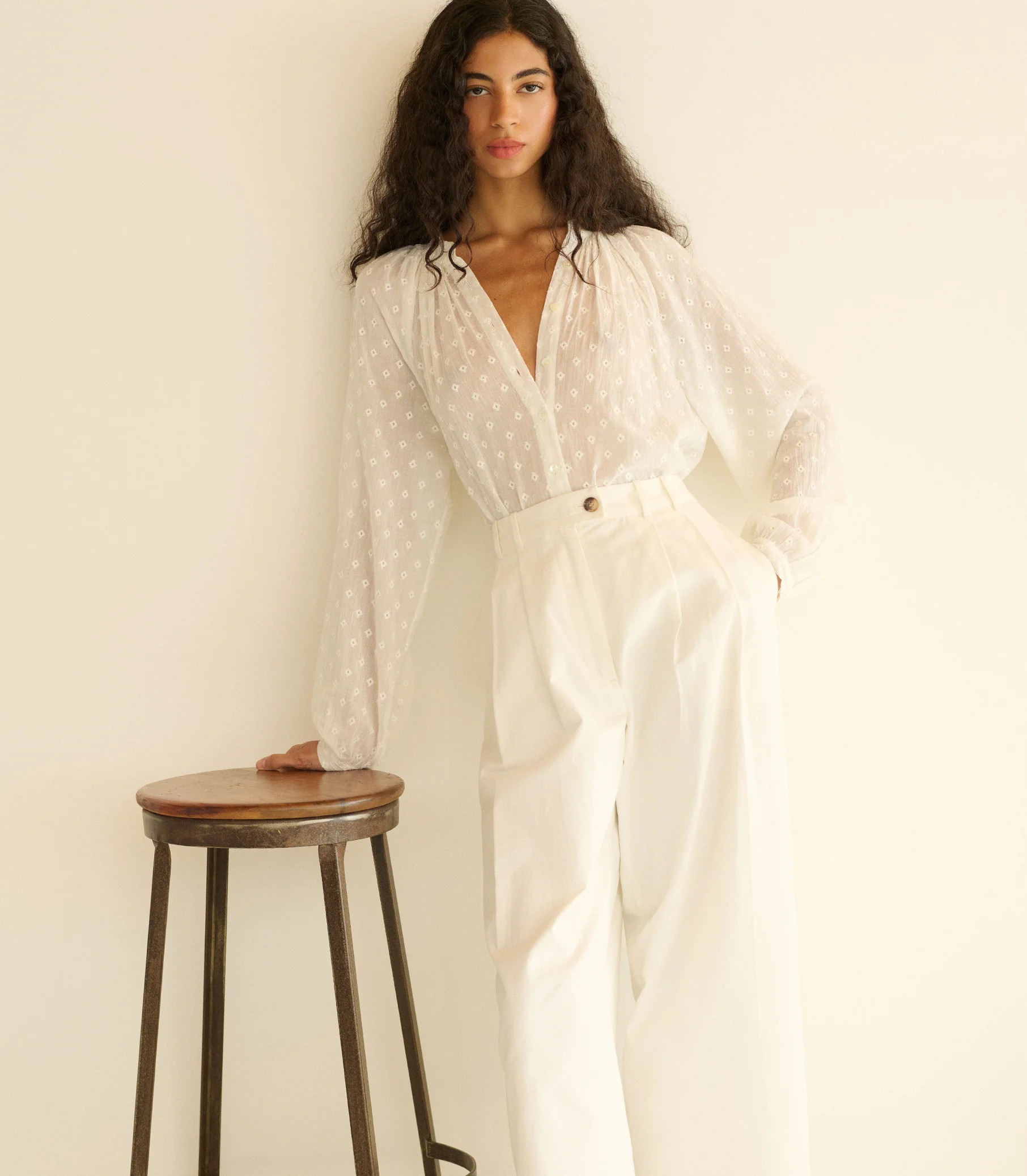 Julienne Top - Salt Marseille Embroidery | DÔEN | DOEN